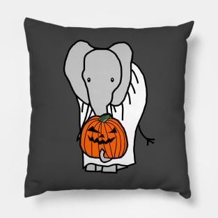 Elephant with Halloween Horror Pumpkin Ghost Costume Pillow