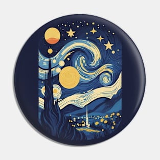 Starry Night Reverie: Van Gogh's Celestial Symphony Pin