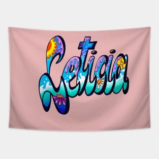 Leticia with purple drips The top 10 best Personalized Custom Name gift ideas for Leticia girls and women Tapestry