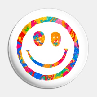 Colorful Super Happy Face Smiley Pin