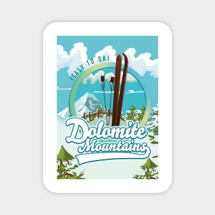 Dolomite mountains italy ski logo Magnet