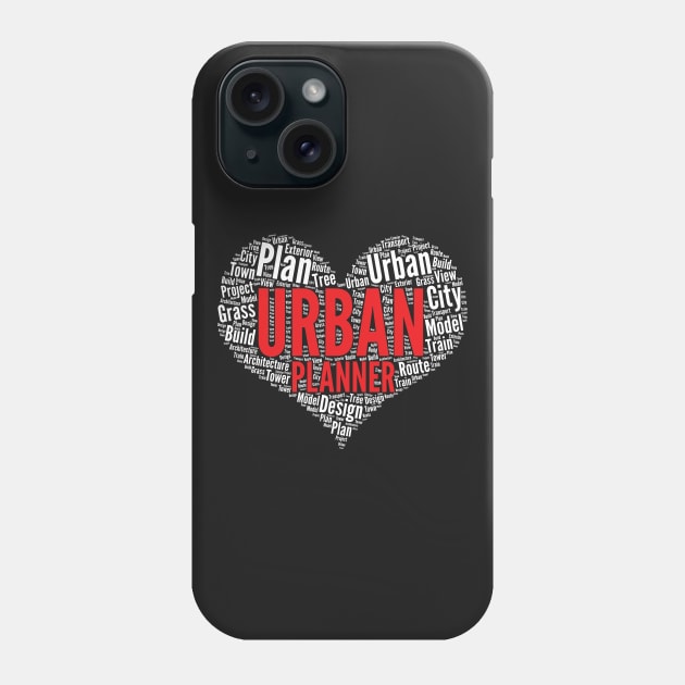 Urban planner Heart Shape Word Cloud Design product Phone Case by theodoros20