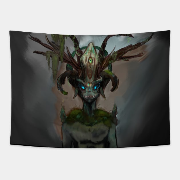 Horned Fae Tapestry by LadyLeviathan