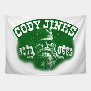 cody-( jinks)// green solid style Tapestry