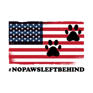 No Paws Left Behind USA Flag T-Shirt