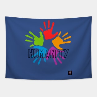 Humanity First Hands Rainbow Design Tapestry