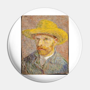 Self-Portrait with a Straw Hat (obverse: The Potato Peeler) Pin