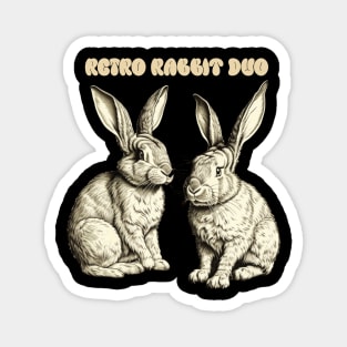 Retro Rabbit Duo Magnet