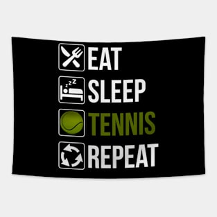 Eat Sleep Tennis Repeat Tapestry