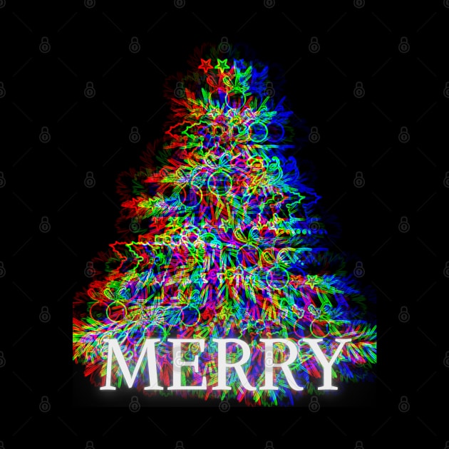 MERRY! ABSTRACT CHRISTMAS TREE by DD Ventures