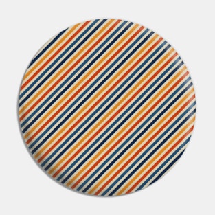 Yellow Orange Blue Retro Color Stripes Pattern Pin