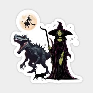 Dinasore Witch scary desgin for halloween  , halloween t shirt halloween hoodies Magnet