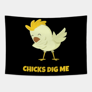 Chicks Dig Me Egg Hunt Dabbing Shirt Kids Boys Happy Easter Tapestry