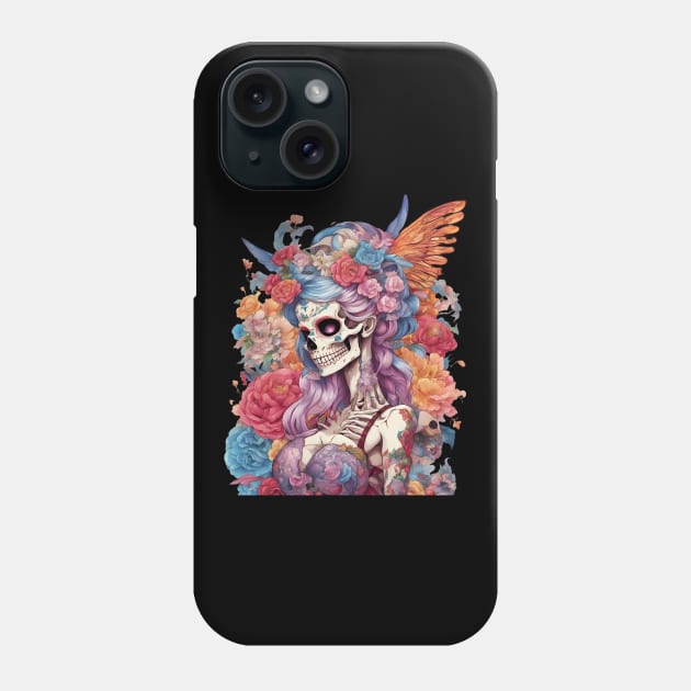 Dead Girl Skull Tattoo Phone Case by animegirlnft