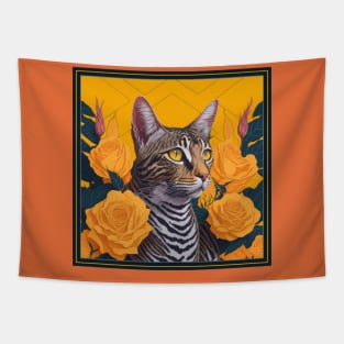 Egyptian mau. Style vector (yellow version egyptian mau) Tapestry