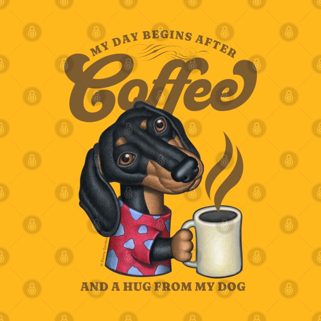 Funny Cute Doxie Dachshund Coffee Cup by Danny Gordon Art