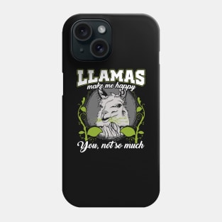 Llamas make me happy you not so much Phone Case