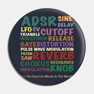 Synthesizer and Drum machine words Pin