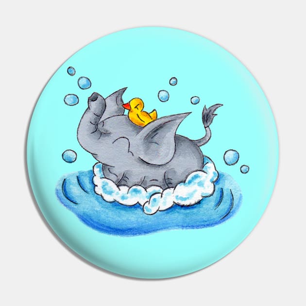 Bubble Bath Buddy Pin by KristenOKeefeArt