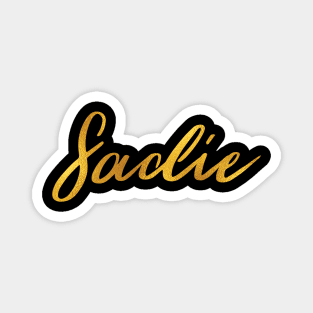 Sadie Name Hand Lettering in Faux Gold Letters Magnet