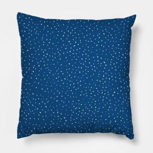 Pencil Dots - white on classic blue Pillow