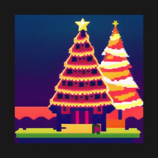 A pixel art christmas tree with a star on top T-Shirt