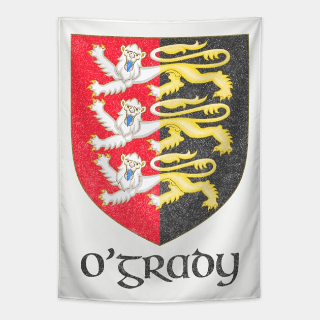 O'Grady / Faded Style Family Crest Design Tapestry by feck!