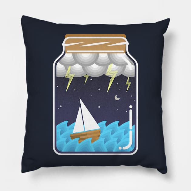 Sea in a bottle Pillow by guidogokraw