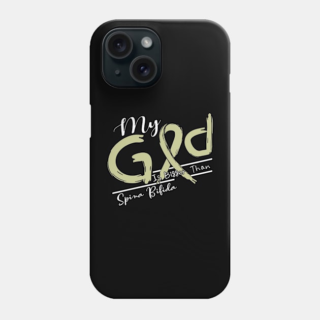 Spina Bifida Awareness My God Is Stronger - In This Family No One Fights Alone Phone Case by BoongMie