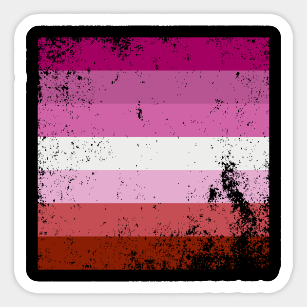 Vintage Lesbian Pride Flag Lesbian Pride Flag Sticker Teepublic