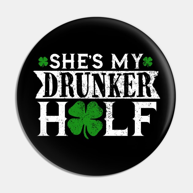 My drunker half T-Shirt Ireland Beer Wine irish Gift Tee Pin by biNutz