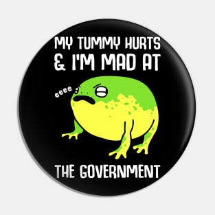 My tummy hurts and i'm mad at the government Pin