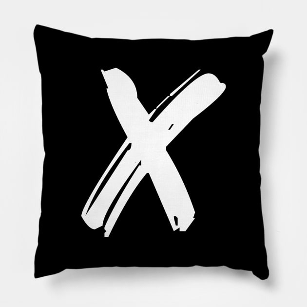 Graffiti Letter X Punk Streetwear Pillow by vantadote