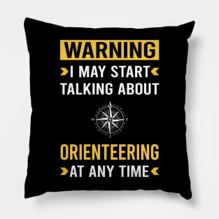 Warning Orienteering Orienteer Navigation Pillow