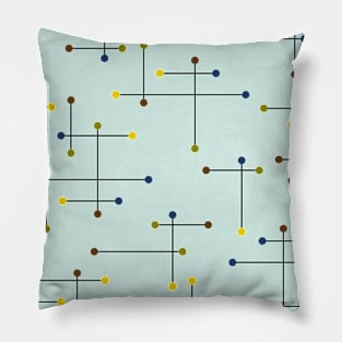 Mid Century Modern Lines and Dots Pillow