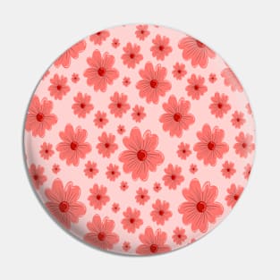 Red Floral Pattern Pin