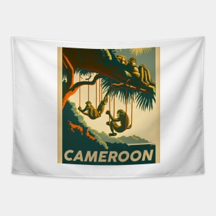 Cameroon Africa Rainforest Vintage Travel Art Poster Tapestry