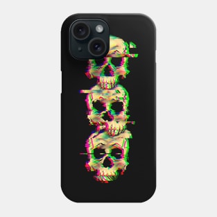 Glitch skull Phone Case