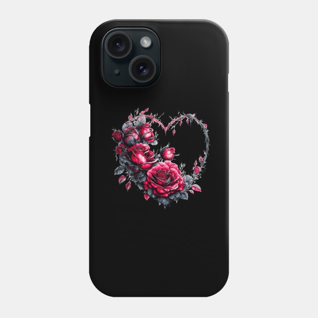 Heart of Roses Phone Case by Cool Abstract Design