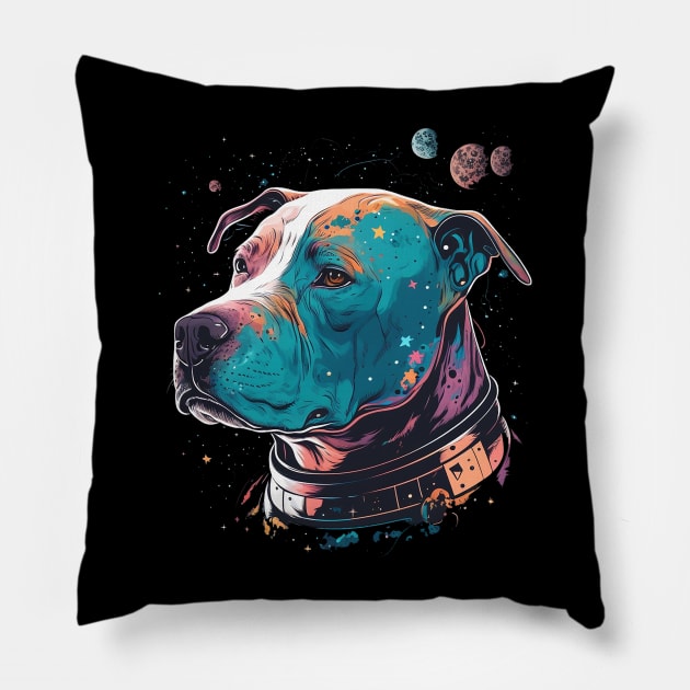 pitbull Pillow by a cat cooking