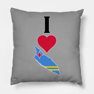 I Love Aruba Vertical I Heart Aruba Country Flag Map Pillow