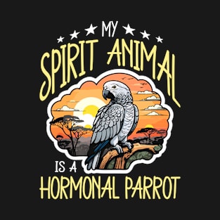 African Grey My Spirit Animal Is Parrot Bird Lover T-Shirt