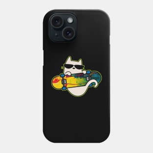 Cat and Skateboard Skateboarding Cat Deck Art Phone Case