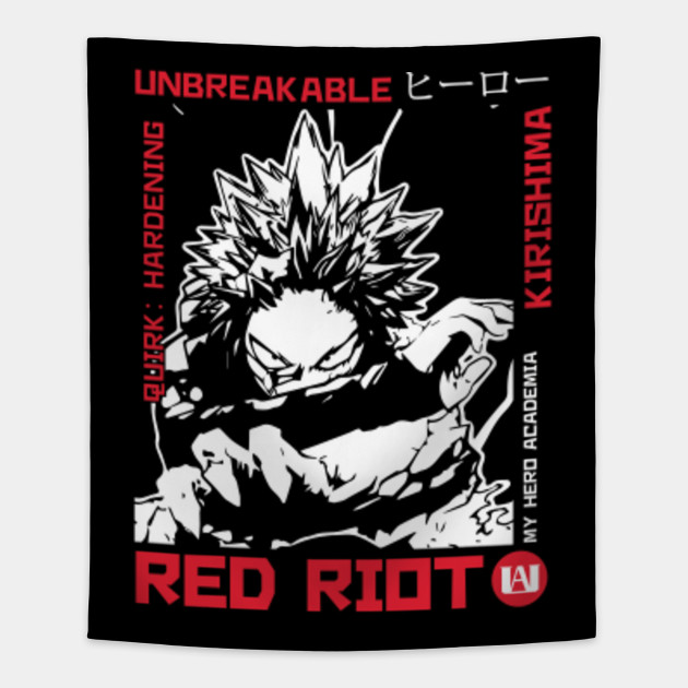 Red Riot Kirishima My Hero Academia My Hero Academia Tapestry Teepublic