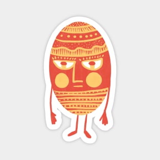 Egg man, the red and yellow decorated easter egg Magnet