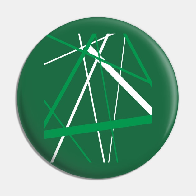 Criss Cross Green and White Lines Pin by taiche