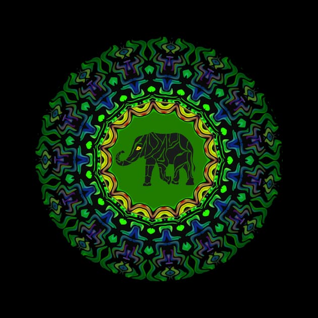 Kaleidoscopic Geometric Elephant For Luck by SartorisArt1
