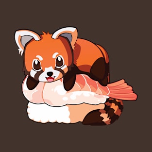 Red Panda Salmon Sushi T-Shirt