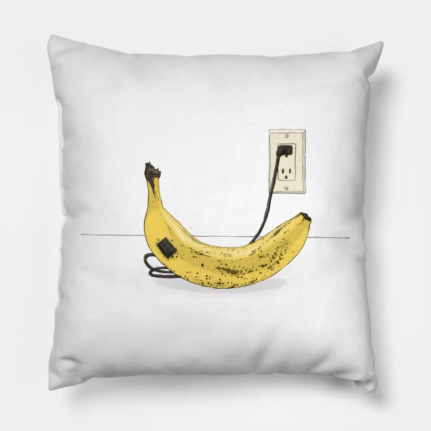 Electric banana Pillow by jurjenbertens