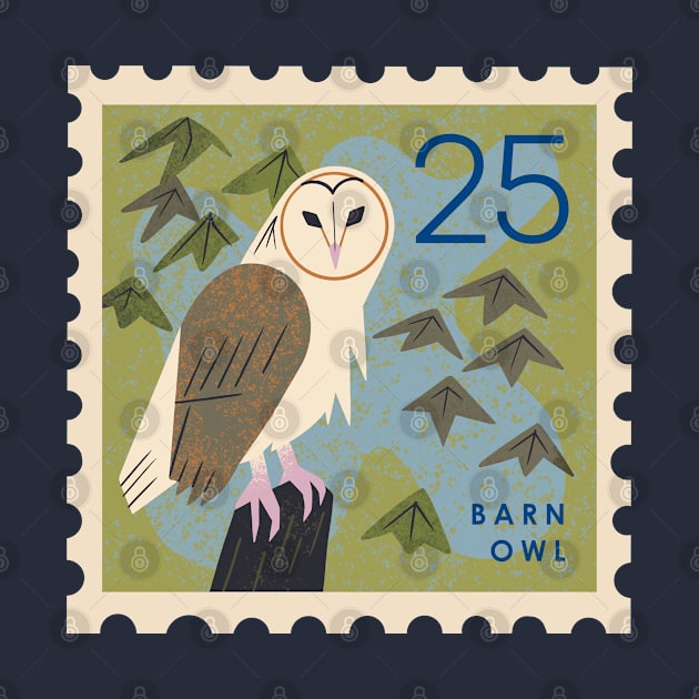 Barn Owl Postage Stamp by Renea L Thull